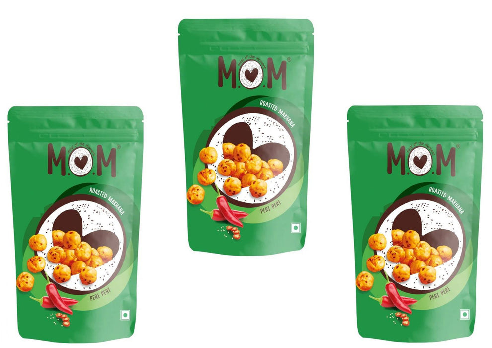 MOM - MEAL OF THE MOMENT ROASTED PERI PERI MAKHANA 60 GM [ PACK OF 3 ]