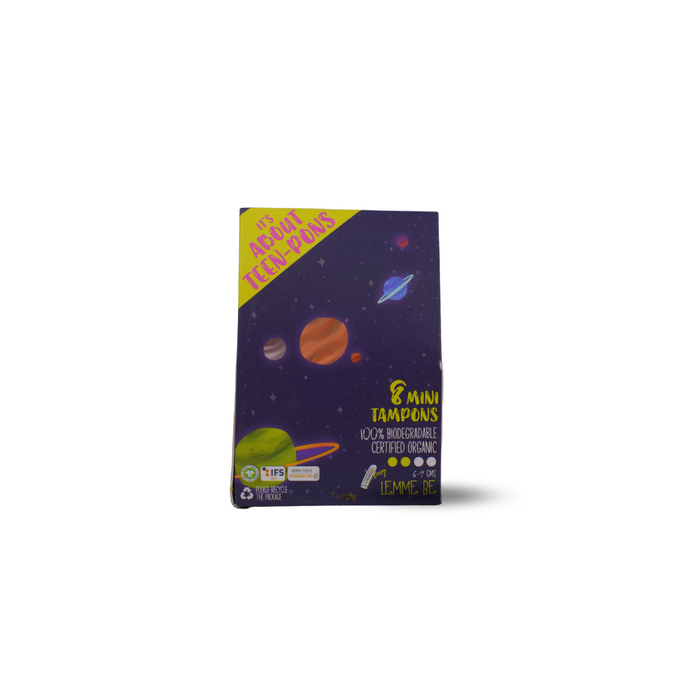 LEMME BE LIGHT FLOW TAMPONS (BOX OF 8) 100% COTTON CERTIFIED BIODEGRADABLE