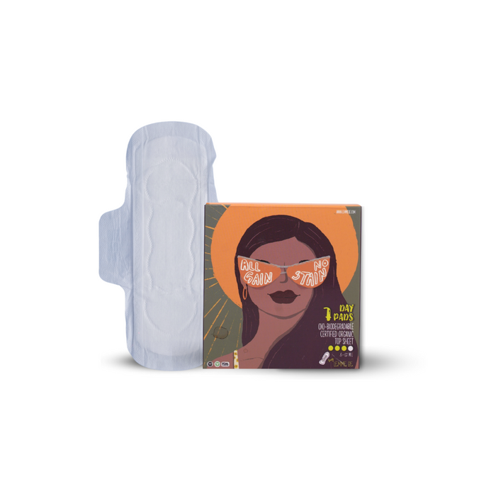 LEMME BE SANITARY DAY PADS (BOX OF 7) 100% COTTON CERTIFIED BIODEGRADABLE
