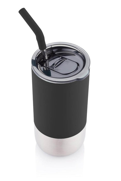 BORCULO - CHANGE Collection Insulated Tumbler with Reusable Straw - Black