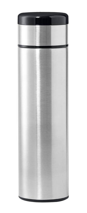 KOVEL - Giftology Double Walled Insulated Flask with Temperature Lid - Silver